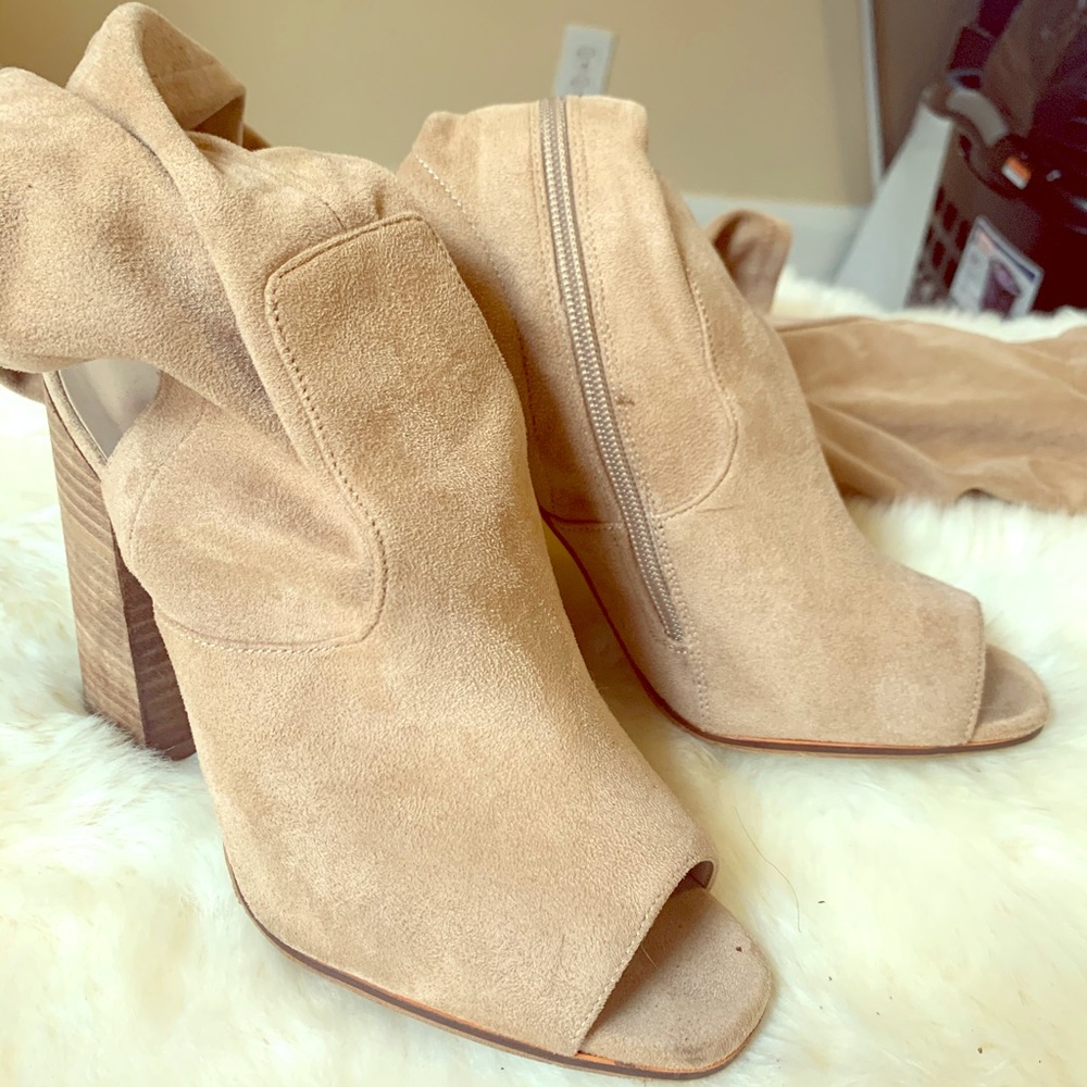 Over the knee suede boots